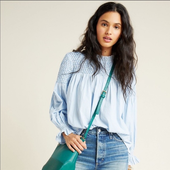 Anthropologie Maeve Modern Peasant Blouse - Picture 2 of 6